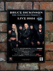 Bruce Dickinson 2024 'The Mandrake Project' UK Tour Poster