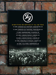 Foo Fighters 2024 'Everything Or Nothing At All' UK Tour Poster