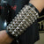 80's Metal - 10 Row Silver Stud Arm Gauntlet
