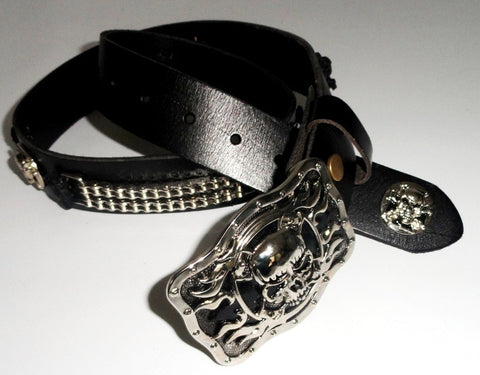 Karen West - Hell Bent For Leather Belt & Skull & Crossbones Buckle