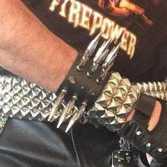 80's Metal - 3 Row Long Spike Wristband