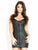80's Metal Rock Chick Faux Leather Lace Up Dress