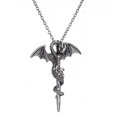 Dragon Cross with Coiled Serpent Pendant