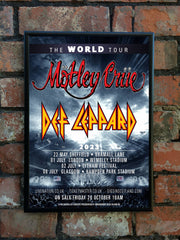 Motley Crue & Def Leppard 2023 'The World Tour' UK Tour Poster
