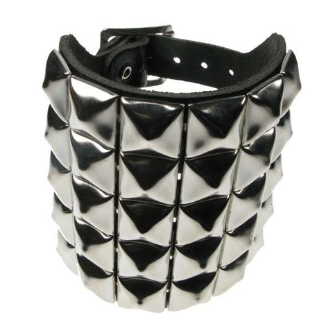 80's Metal - 5 Row Silver Stud Arm Gauntlet