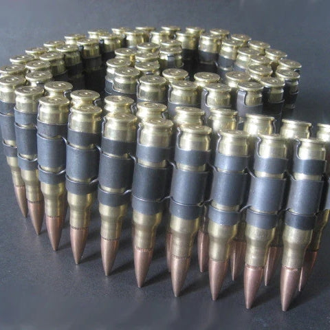 5.56 Copper Tipped Brass Bullet & Black Link Belt