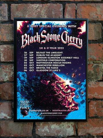 Black Stone Cherry 2023 'Screamin' At The Sky' UK Tour Poster