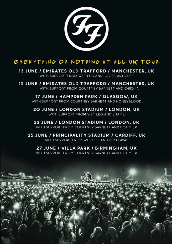 Foo Fighters 2024 'Everything Or Nothing At All' UK Tour Poster 80's