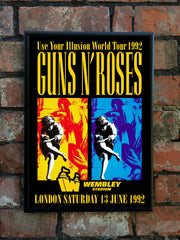 Gun N' Roses 1992 'Use Your Illusion' UK Tour Poster