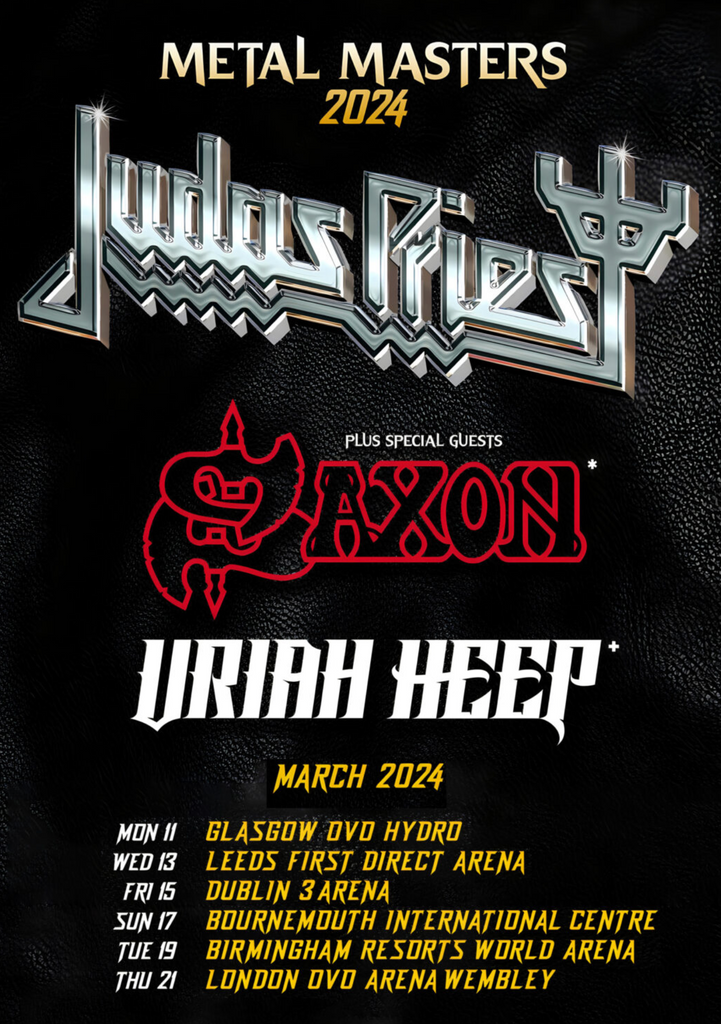 Judas Priest & Saxon 2024 'Metal Masters' UK Tour Poster 80's Metal