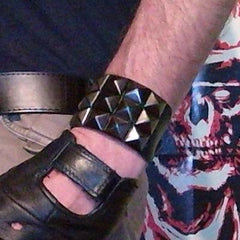80's Metal - 3 Row Black Stud Wristband