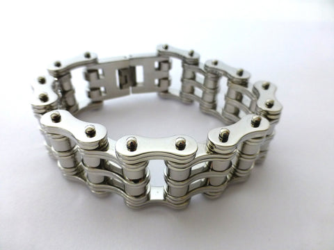 Double Link Silver Chain Bracelet
