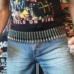 7.62 Nickel Tipped Gunmetal Bullet & Black Link Belt