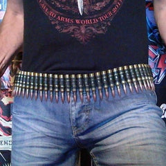 7.62 Copper Tipped Brass Bullet & Black Link Belt