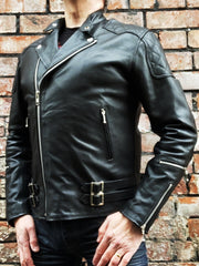 80's Metal Black Diamond 'Blade' Leather Jacket