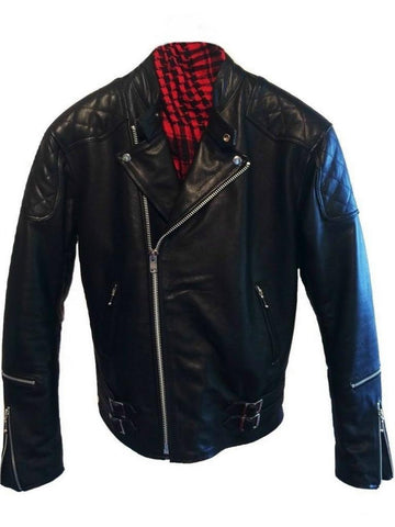 80's Metal Black Diamond 'Blade' Leather Jacket