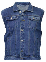 80's Metal 'Iron Fist' Blue Denim Cut-Off