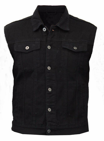 80's Metal 'Iron Fist' Black Denim Cut-Off
