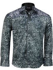 80's Glam Grey Leopard Shirt