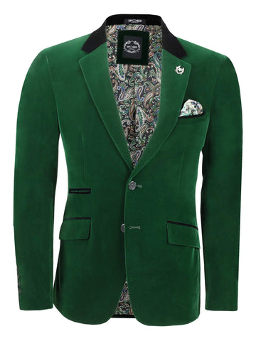 80's Glam Emerald Green Velvet Jacket