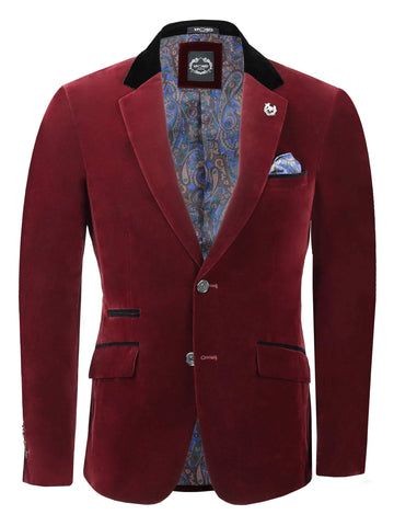 80's Glam Red Velvet Jacket