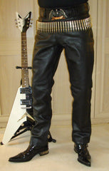 80's Metal Rockstar Slim Fit Leather Jeans