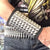 80's Metal - 10 Row Silver Stud Arm Gauntlet