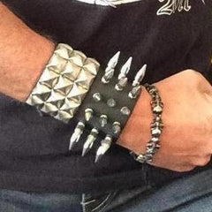 80's Metal - 3 Row Medium Spike Wristband