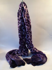 80's Glam Purple Leopard Scarf