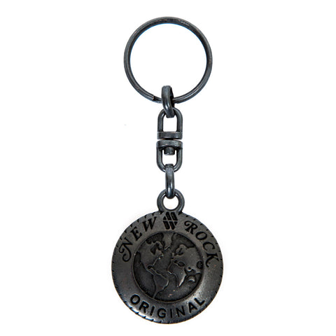 New Rock Blackened Shield Key Ring