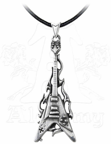 Flaming Flying V Pendant & Neck Thong