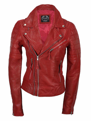 80's Metal Rock Chick 'Red Warrior' Leather Jacket