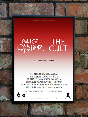 Alice Cooper & The Cult 2022 UK Tour Poster