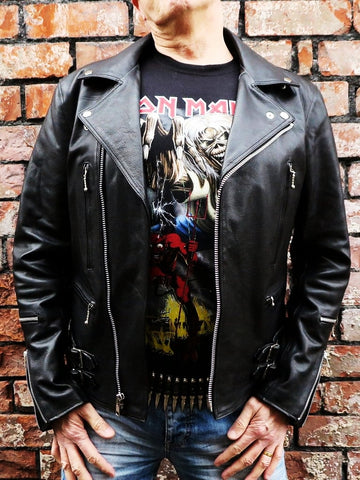 80's Metal Black Diamond 'Bullet' Leather Jacket