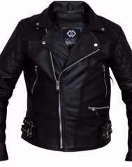 80's Metal Black Diamond 'Rocker' Leather Jacket