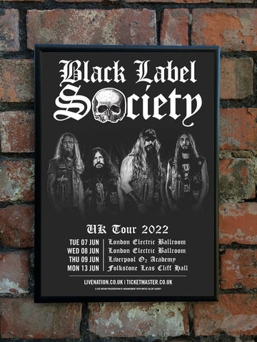 Black Label Society 2022 UK Tour Poster