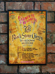 Black Stone Cherry 2016 'The Carnival Of Madness' UK Tour Poster
