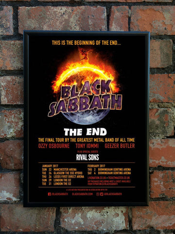 Black Sabbath 2017 'The End' UK Tour Poster