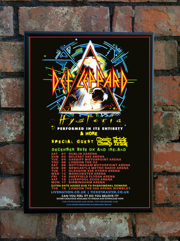 Def Leppard 2018 'Hysteria' UK Tour Poster