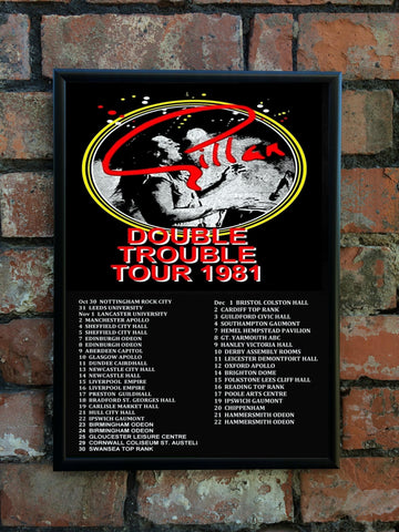 Gillan 1981 'Double Trouble' UK Tour Poster