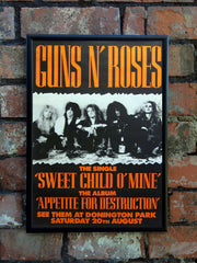 Guns N' Roses 1988 'Monsters Of Rock' UK Festival Poster