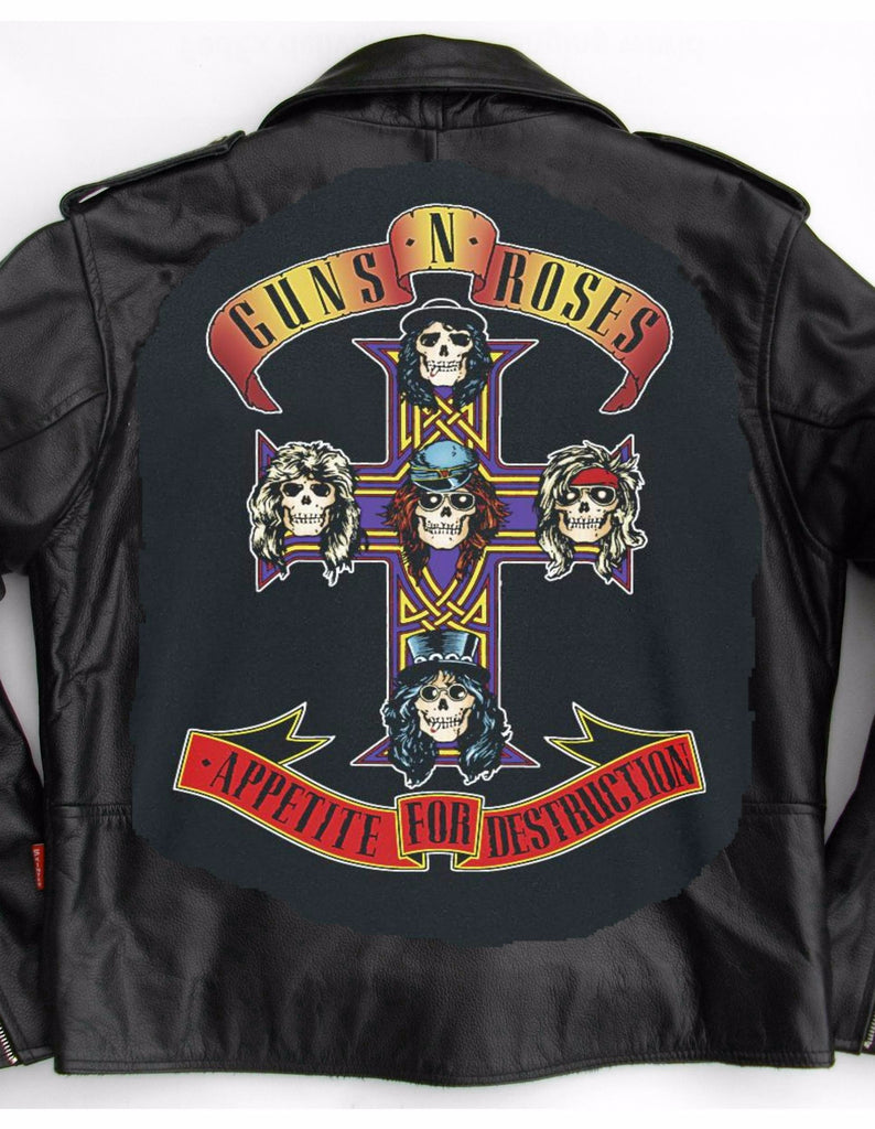 Leather cheap jacket roses