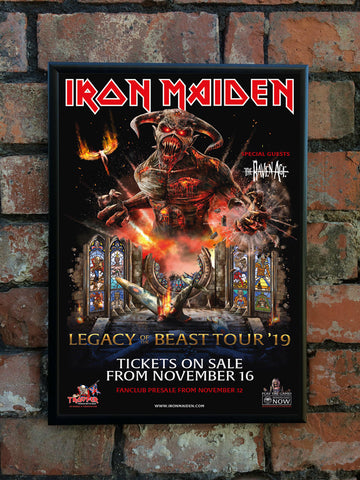 Iron Maiden 2019 'Legacy Of The Beast' UK Tour Poster