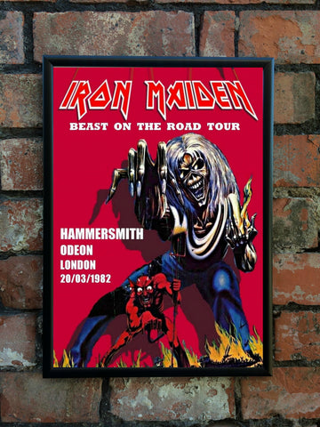 Iron Maiden 1982 'Beast On The Road' UK Tour Poster