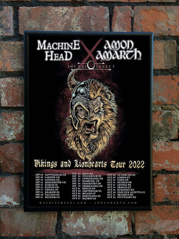 Machine Head & Amon Amarth 2022 'Vikings and Lionhearts' European Tour Poster