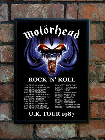 Motorhead 1987 'Rock 'N' Roll' UK Tour Poster