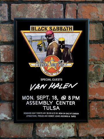 Black Sabbath 1978 'Never Say Die' US Tour Poster