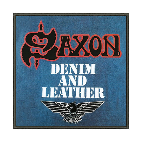 Saxon - Denim And Leather Metalworks Patch