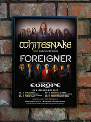 Whitesnake, Foreigner & Europe 2022 UK Tour Poster
